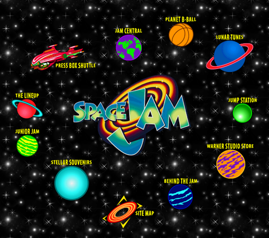 Strona internetowa Space Jam