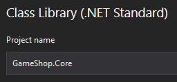 Nazwa nowego projektu biblioteki .NET