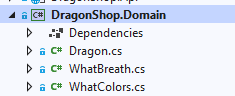 DragonShop.Domain w Visual Studio