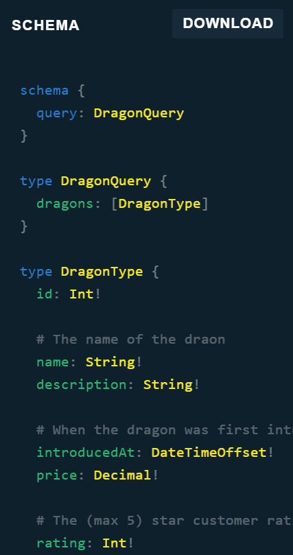 Schema DragonType DragonQuery