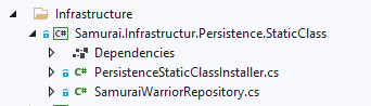 Projekt Samurai.Infrastructure w Visual Studio