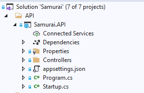 Projekt Samurai.API w Visual Studio
