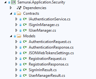 Samurai.Application.Security projekt w Visual Studio