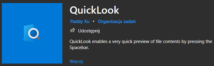 QuickLook in Windows Store