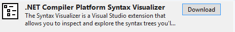 NET Compiler Platform Syntax Visualizer