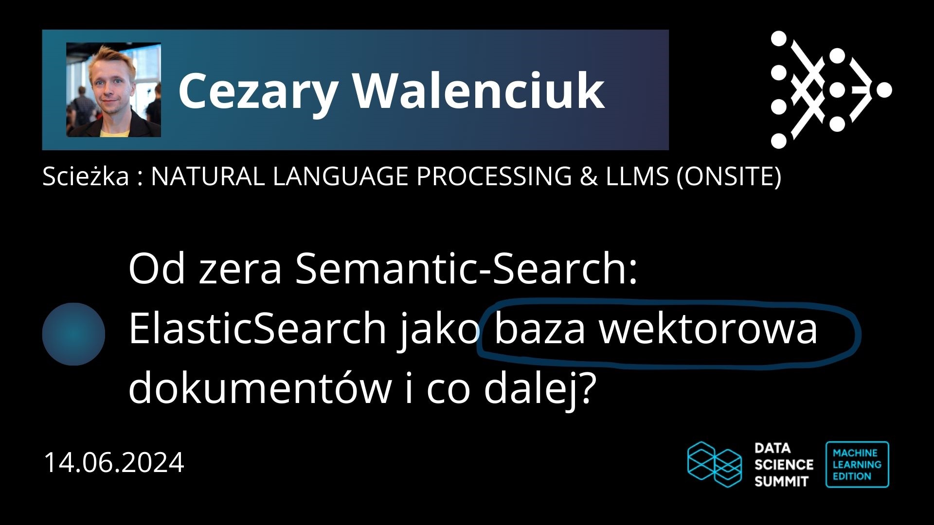 Od zera Semantic-Search: ElasticSearch jako baza wektorowa dokumentów i co dalej? obrazek reklamujący wydarzenie