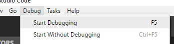 Debug -> Start Debugging