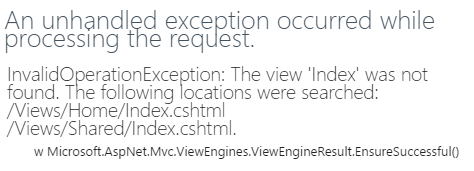 Exception when there is no view