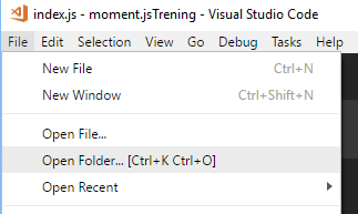 Open Folder Visual Studio Code