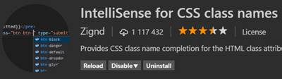 Intellisense for CSS class names