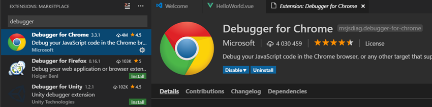 Debugger for Chrome