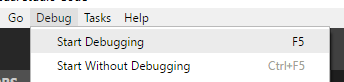 Start Debugging Visual Studio Code
