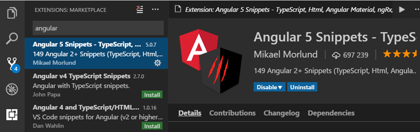 Angular 5 Snippets