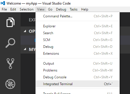 Integrated Terminal Visual Studio Code